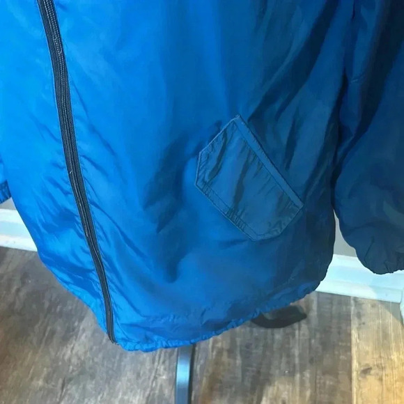 ✌️Dutch Bros reversible Rain Jacket Small Celestial Blue Zip up Waterproof Lined - Picture 7 of 14